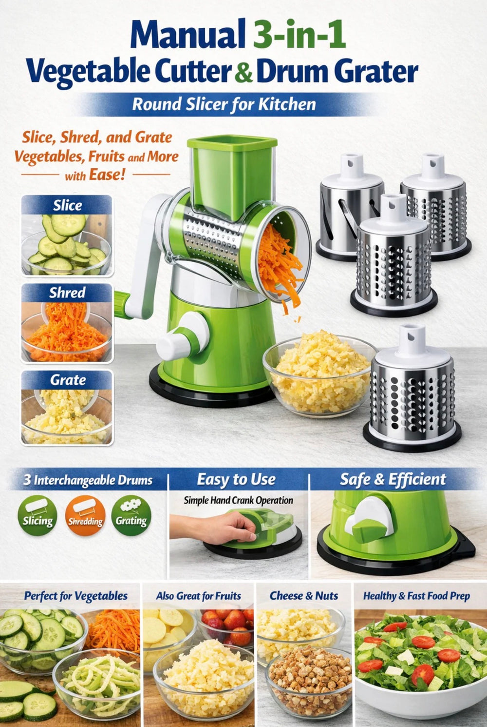 3 in 1 Multifunction Vegetable Cutter & Slicer