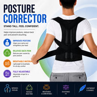 Adjustable Posture Corrector Back Support Belt – Breathable Mesh Shoulder & Spine Support Brace