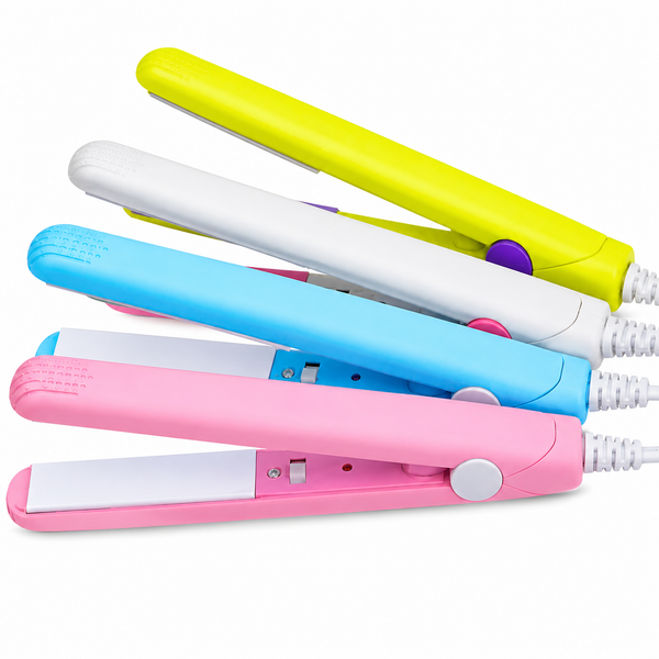 Portable Mini Ceramic Hair Straightener | Fast Heating Travel Size Hair Styling Iron for Smooth & Silky Hair