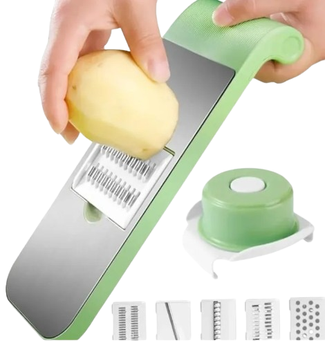 Multi Blade Vegetable Cutter & Slicer Kit 5-in-1 Kitchen Mandoline Slicer with Interchangeable Blades